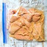 Shake and Bake Pork Chops in bag coated with bread crumbs