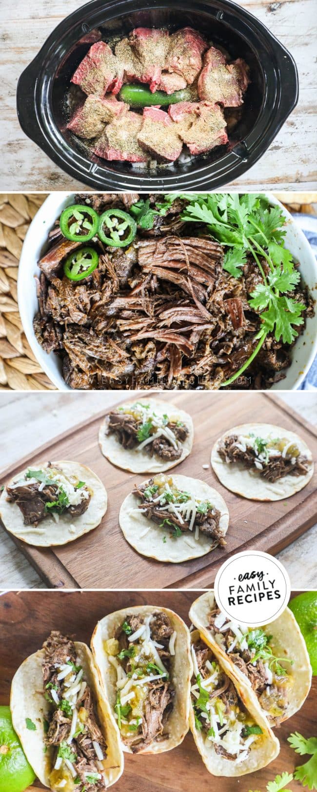 Slow Cooker Barbacoa Street Tacos · Easy Family Recipes