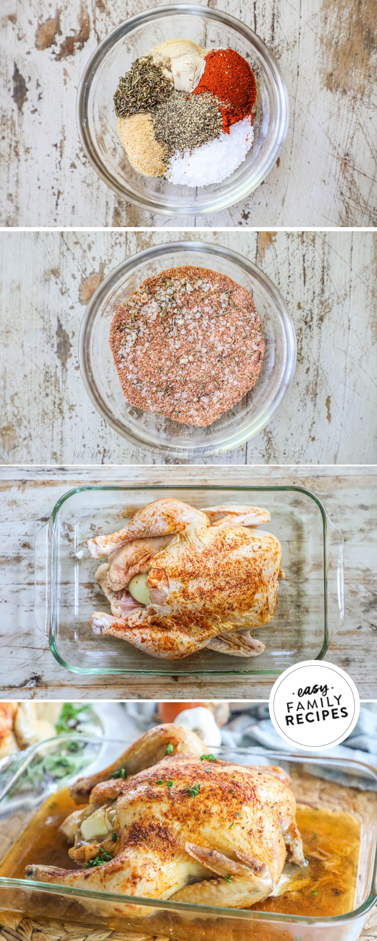 Step by step for how to make rotisserie chicken seasoning