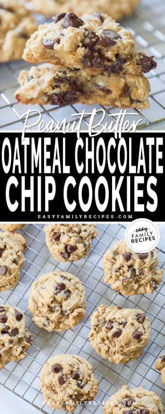 Peanut Butter Oatmeal Chocolate Chip Cookies · Easy Family Recipes