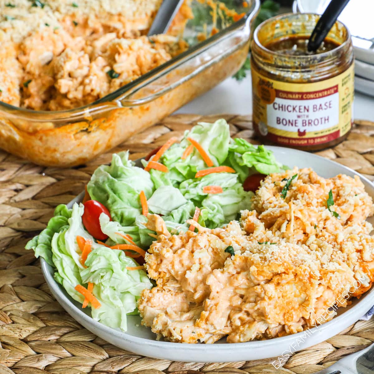 Buffalo Chicken Rice Casserole