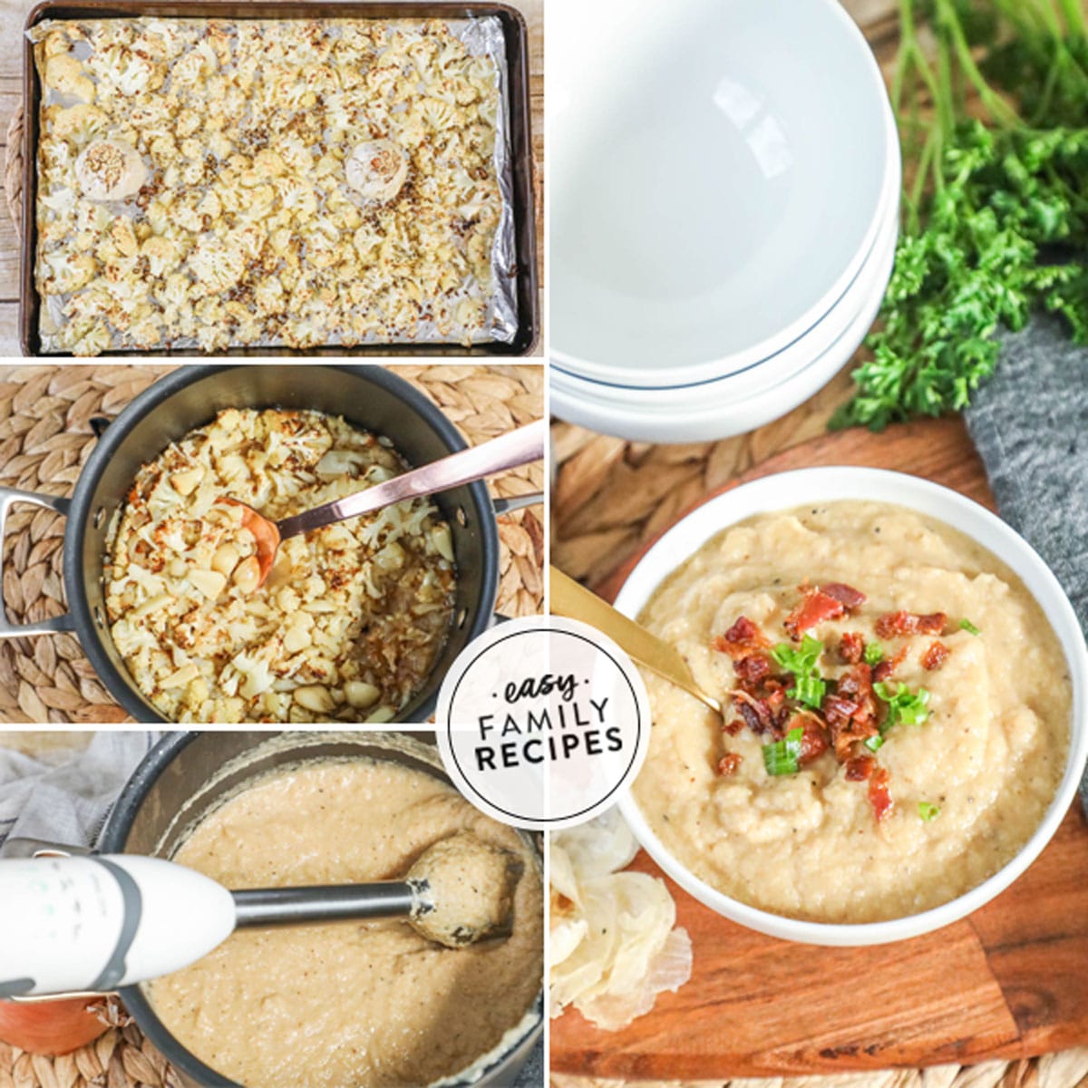 Roasted Garlic Cauliflower Soup