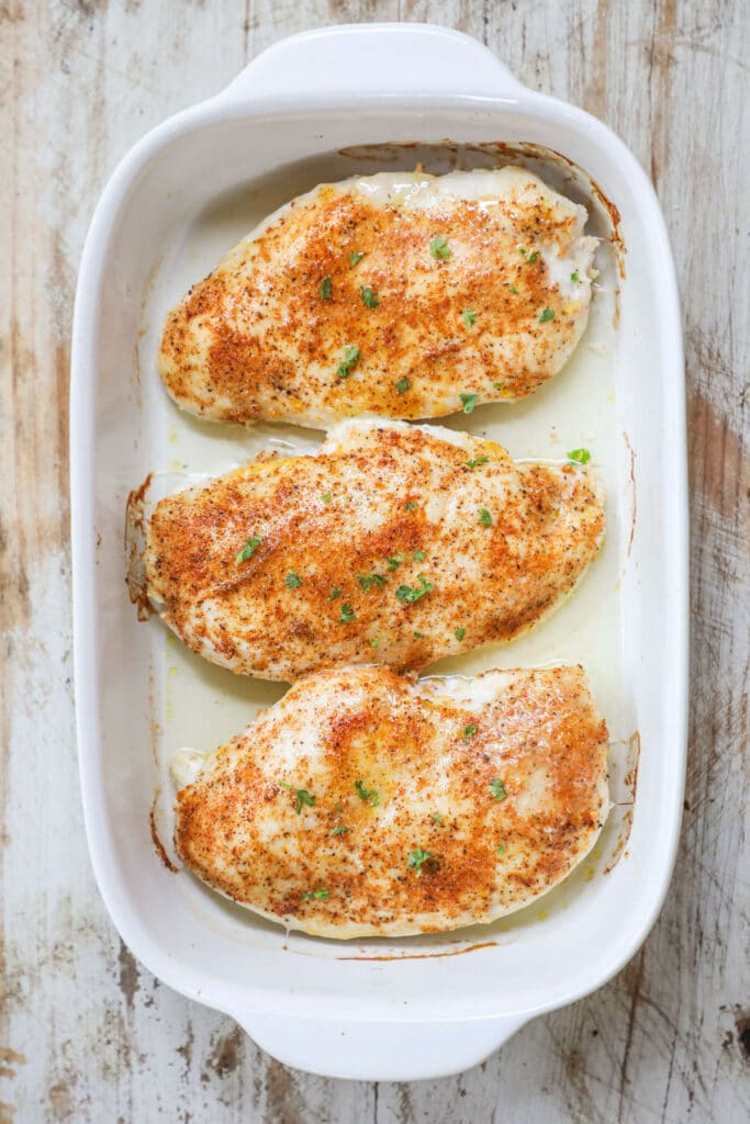 Step 4 of Baked Chicken Breast recipe - bake