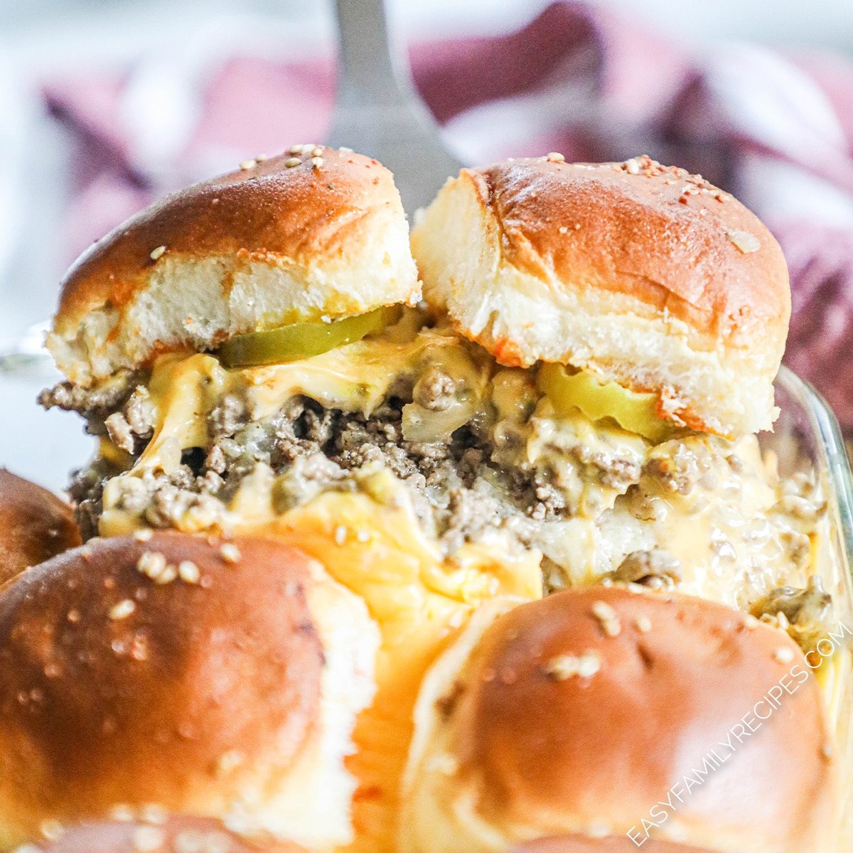 Hawaiian Roll Cheeseburger Sliders