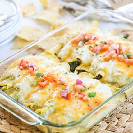 Chicken and Spinach Enchiladas with Sour Cream Sauce · Easy Family Recipes