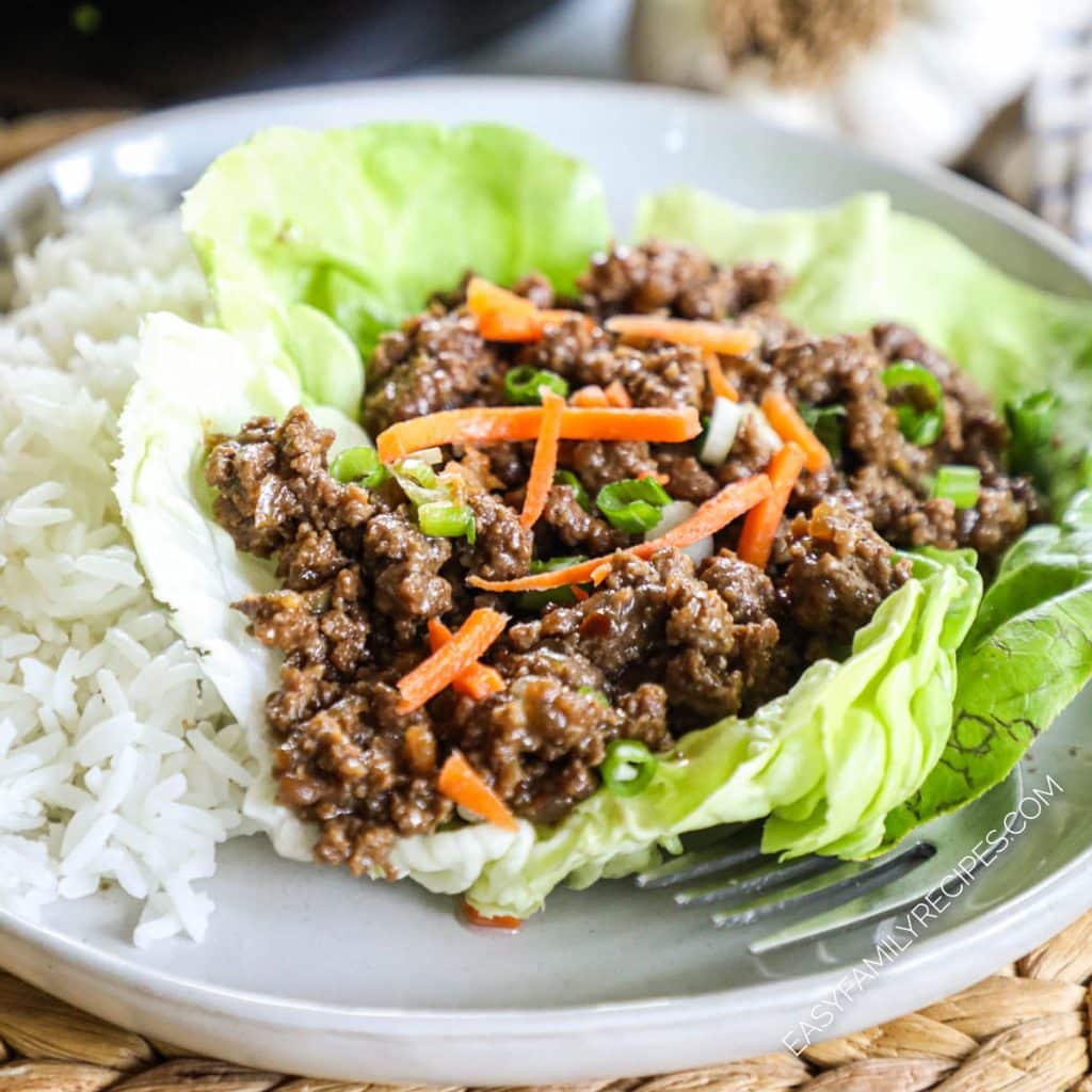 Korean Beef Lettuce Wraps · Easy Family Recipes