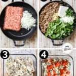 how to cook stuffed shells with sausage 1)make filling 2)assemble shells 3)top with sauce and cheese 4)serve hot.