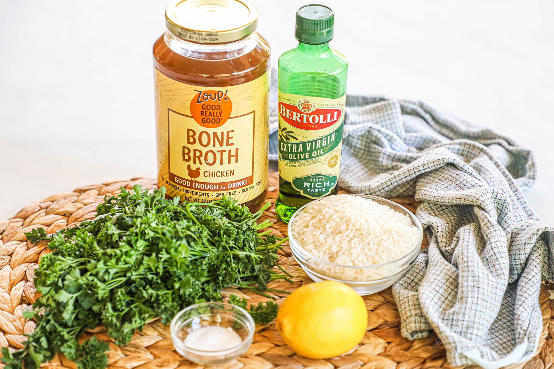 ingredients for lemon rice.