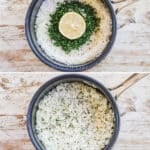 how to make lemon rice 1) cook rice, 2) add fresh herbs and lemon, 3)mix, 4) serve.