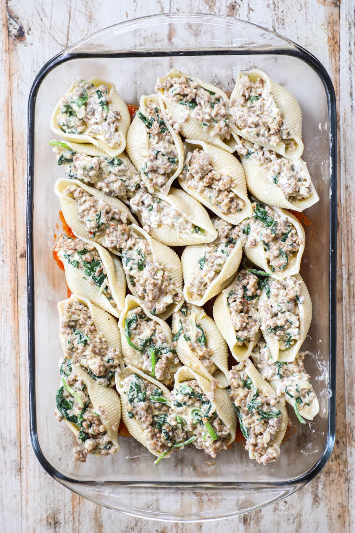 Step 3: add sausage mixture to shells