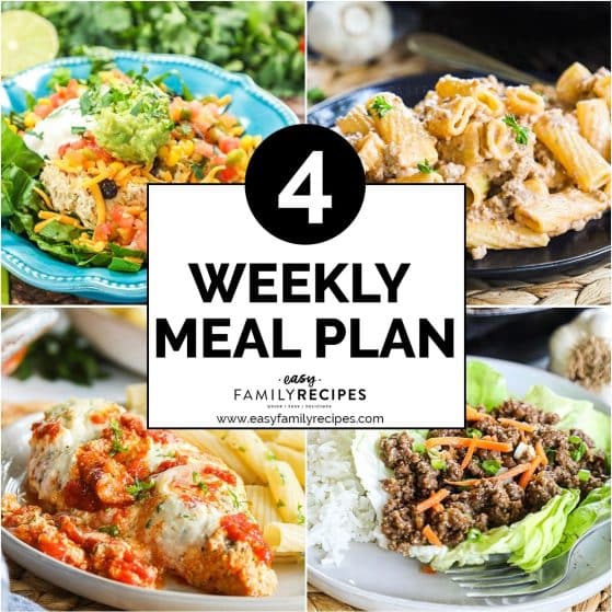 4 plated dinners for free meal plan #4