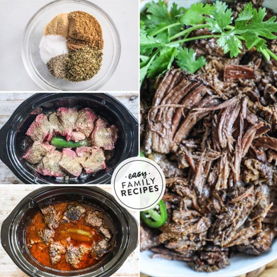 photo collage for how to make beef barbacoa seasoning