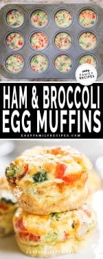 Ham and Cheese Egg Muffins with Broccoli · Easy Family Recipes
