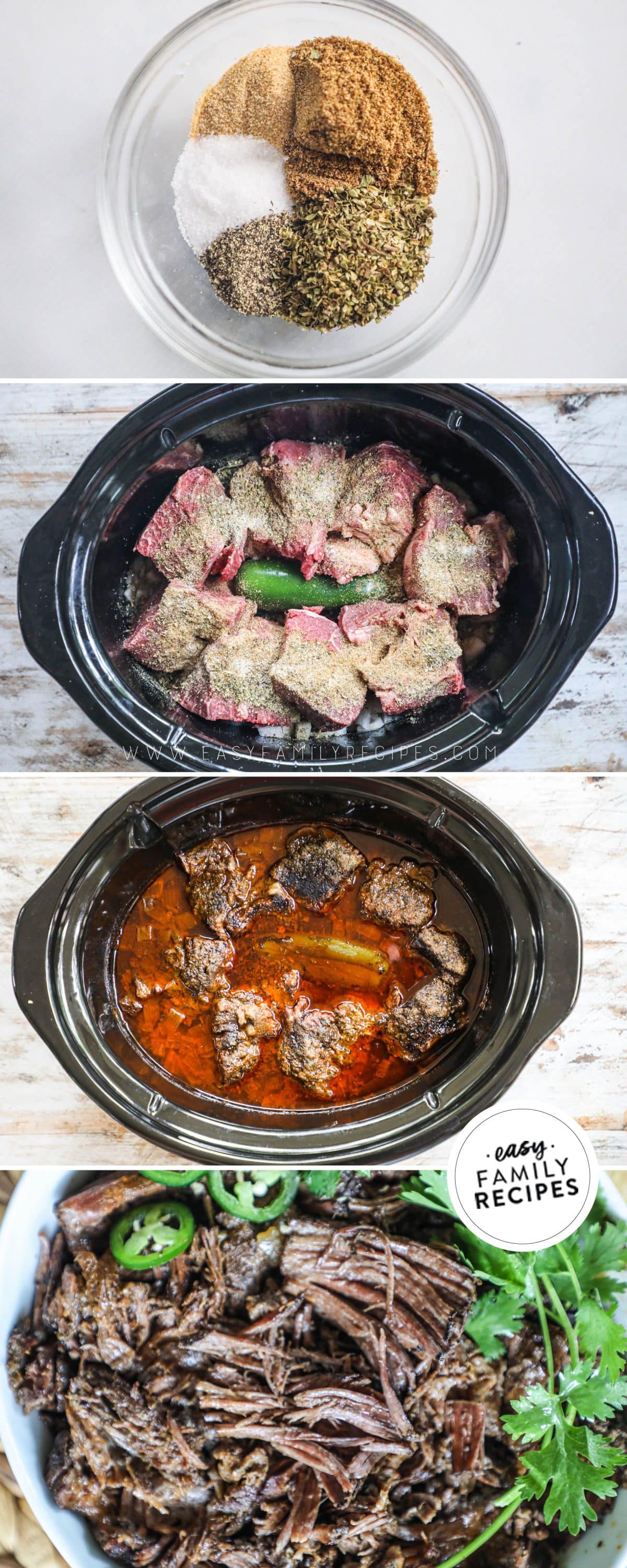 step by step pictures for how to make beef barbacoa seasoning