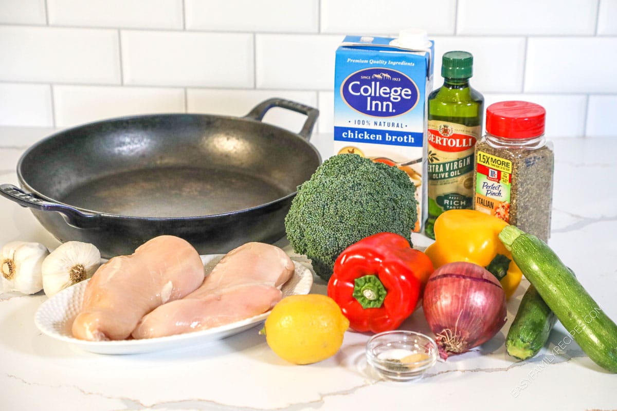 chicken and veggie skillet ingredients 