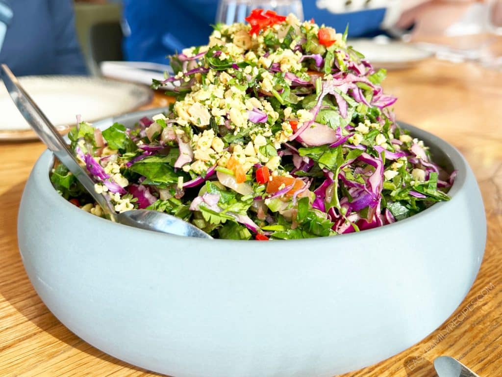 Luna Salad in a bowl from Luna Bistro Nazareth Israel