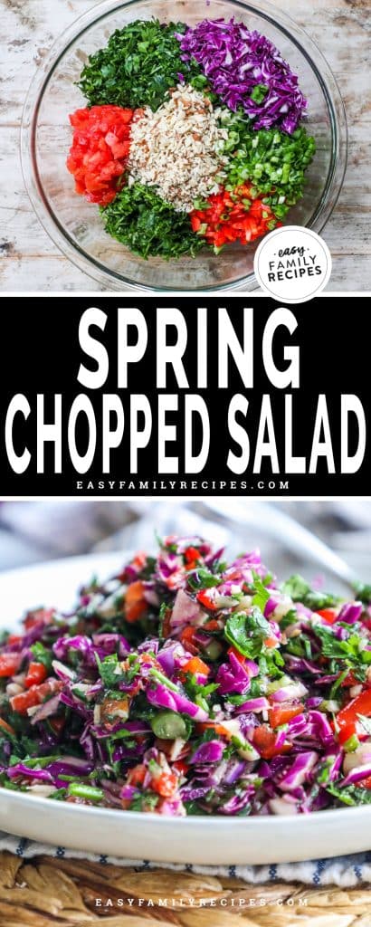 Spring Chopped Salad with Pomegranate Dressing · Easy Family Recipes