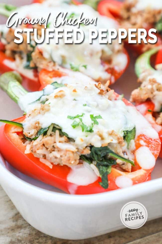 Ground Chicken Stuffed Peppers Easy Family Recipes