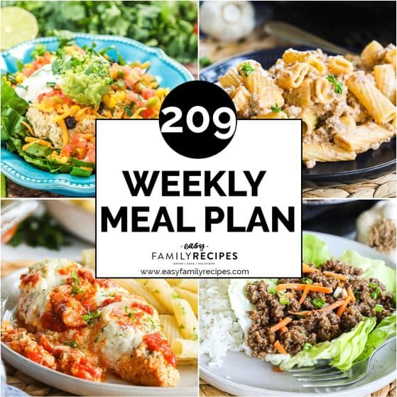 4 plated dinners for free meal plan #209