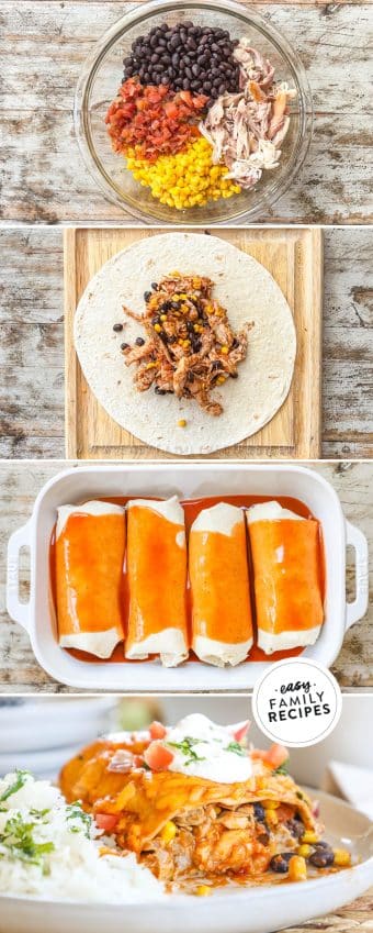 Smothered Shredded Chicken Burritos · Easy Family Recipes