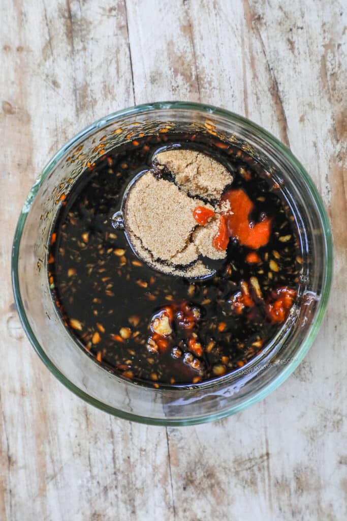 How to make stir fry sauce step 1: combine ingredients in a pourable bowl and whisk together.