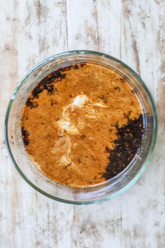 How to make stir fry sauce step 2: pour corn starch slurry into mixture.