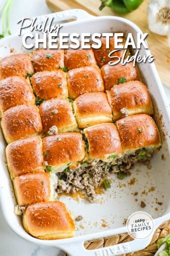 EASY Philly Cheesesteak Sliders (with Ground Beef) · Easy Family Recipes