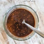 Stir fry sauce ready to add to stir fry.