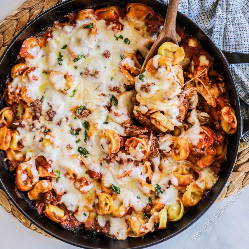 4 Ingredient - Baked Tortellini Casserole · Easy Family Recipes