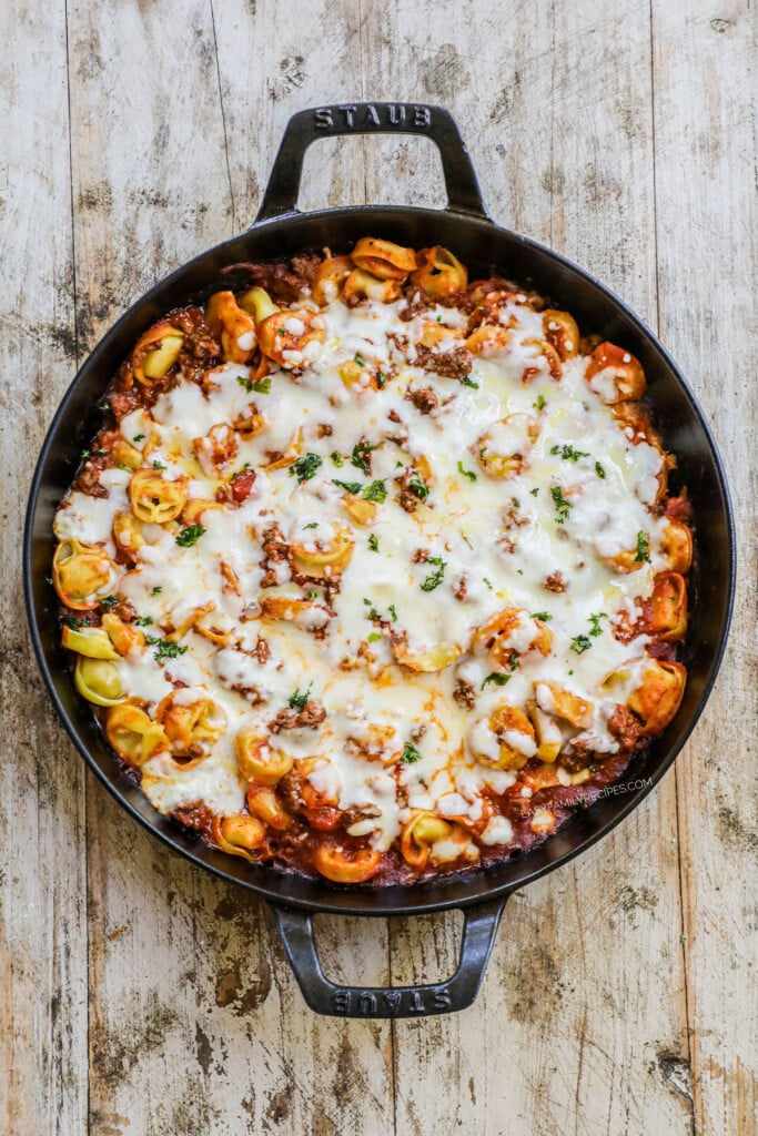 How to make Baked Tortellini Casserole Step 4: Bake until cheese is melted.