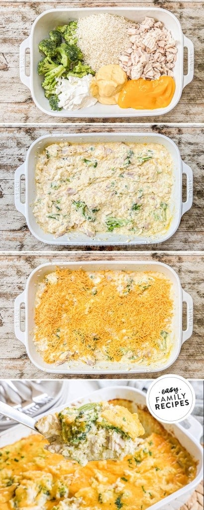 Cheesy Broccoli Chicken Rice Casserole · Easy Family Recipes