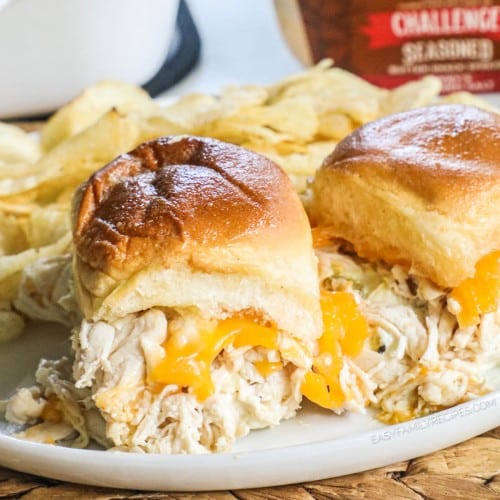 Jalapeno Popper Sliders with shredded chicken and cream cheese
