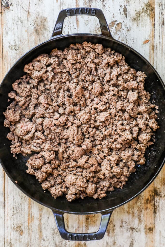 How to make ground beef stir fry step 2: brown the ground beef.