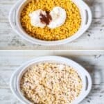 Process photos for how to make Mexican Street Corn Casserole.