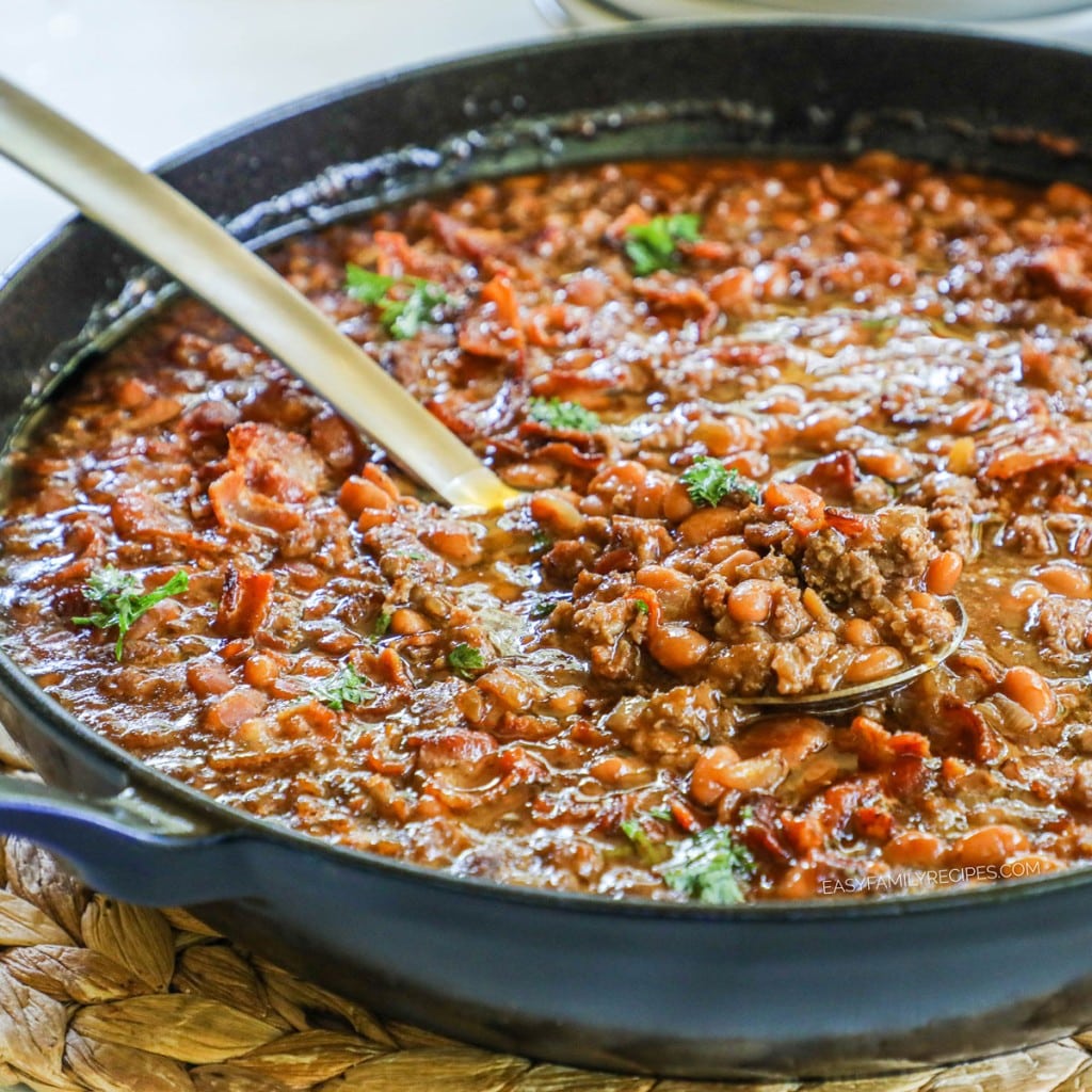 Cowboy Baked Beans With Ground Beef Easy Family Recipes   Baked Beans With Ground Beef Recipe 1024x1024 