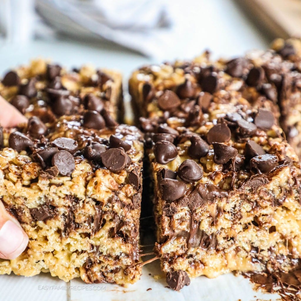 Chocolate Peanut Butter Rice Krispie Treats · Easy Family Recipes