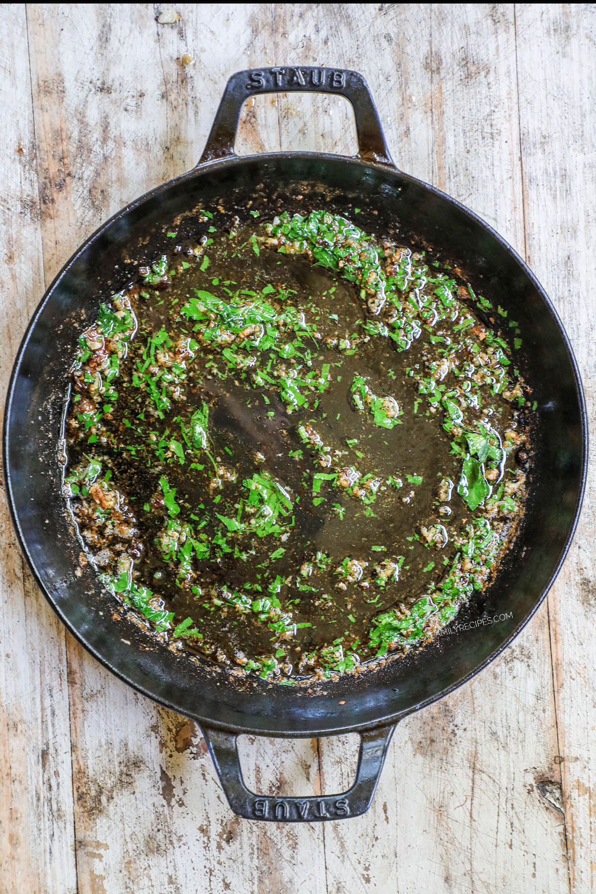 step 5 add parsley to butter sauce