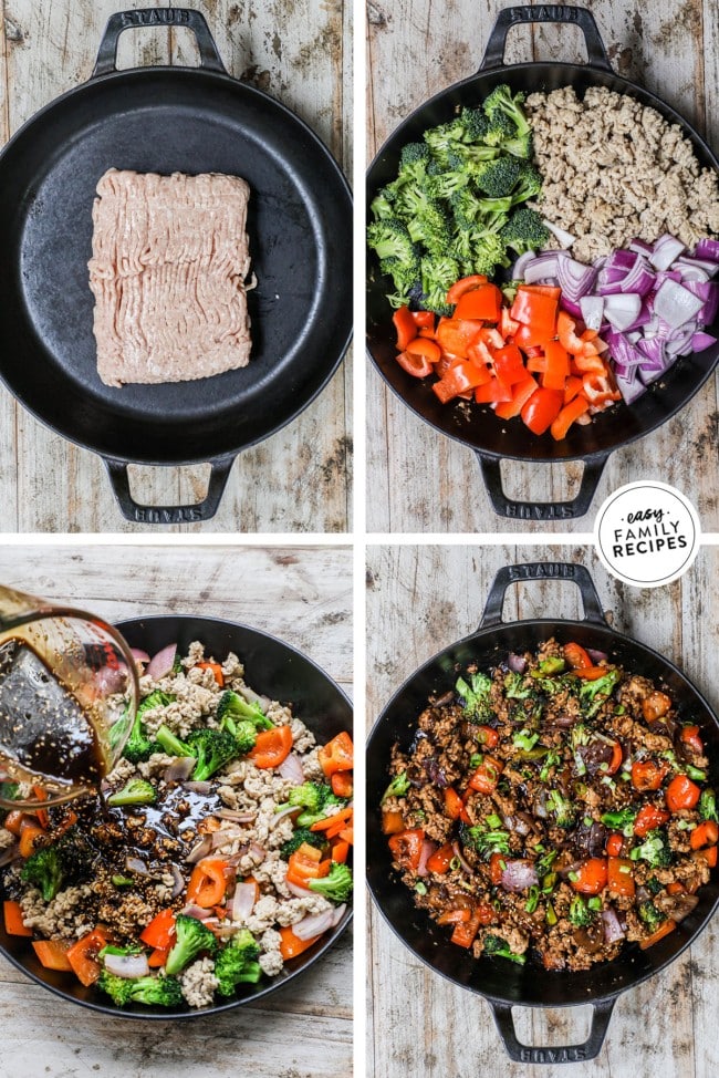 Ginger Sesame Ground Chicken Stir Fry · Easy Family Recipes