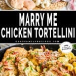 Marry Me Chicken Tortellini ingredients and finished in a pan.
