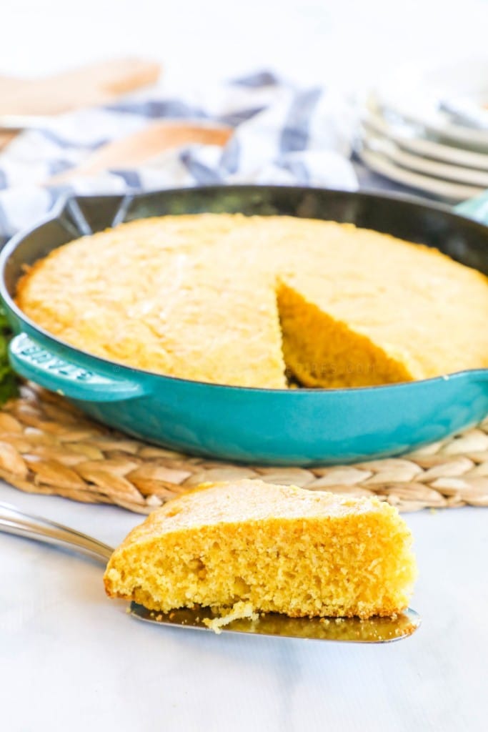 Slice of Buttermilk cornbread to serve with chicken wings