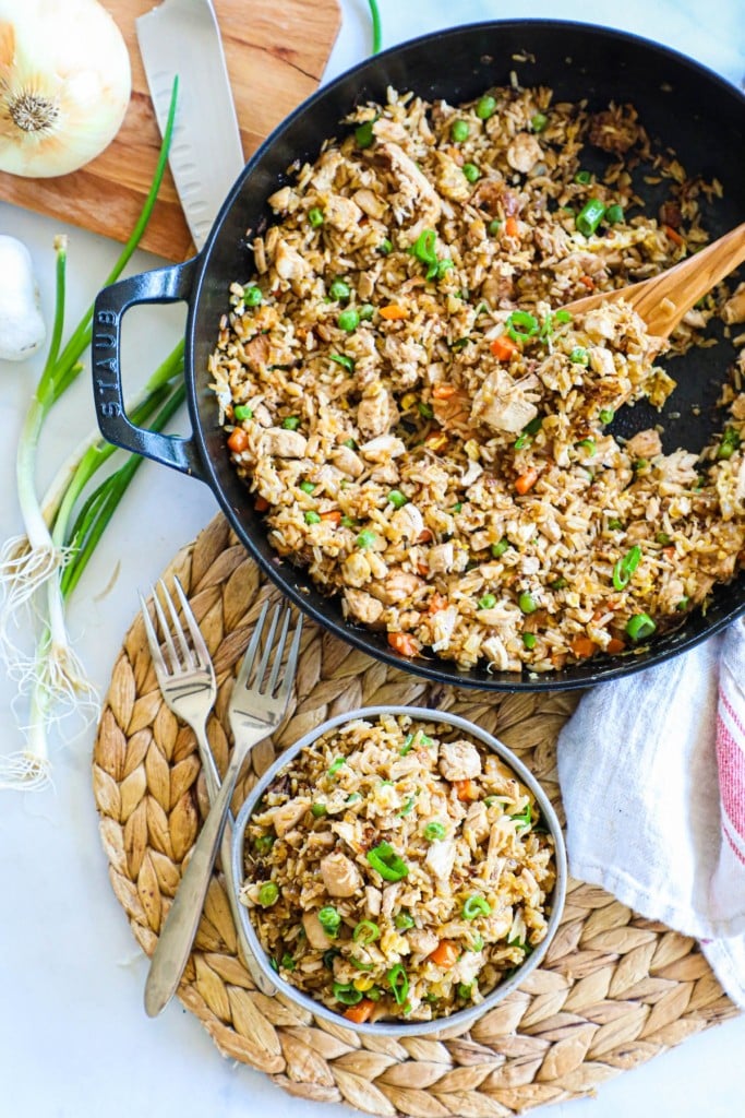 Chicken Fried Rice as a side dish for Teriyaki Chicken wings