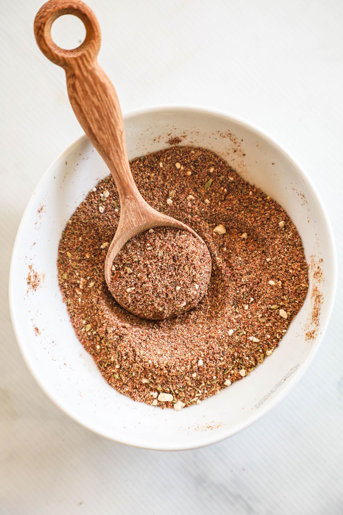 Homemade Chicken taco seasoning mixed in a bowl and ready to season chicken for tacos