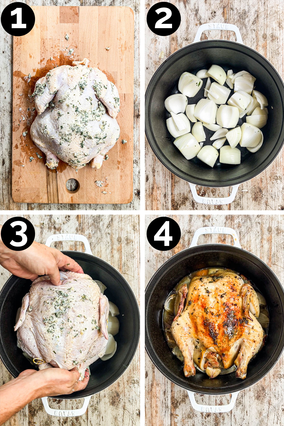 Garlic Herb Butter Roasted Chicken in a Dutch Oven (Dutch Oven