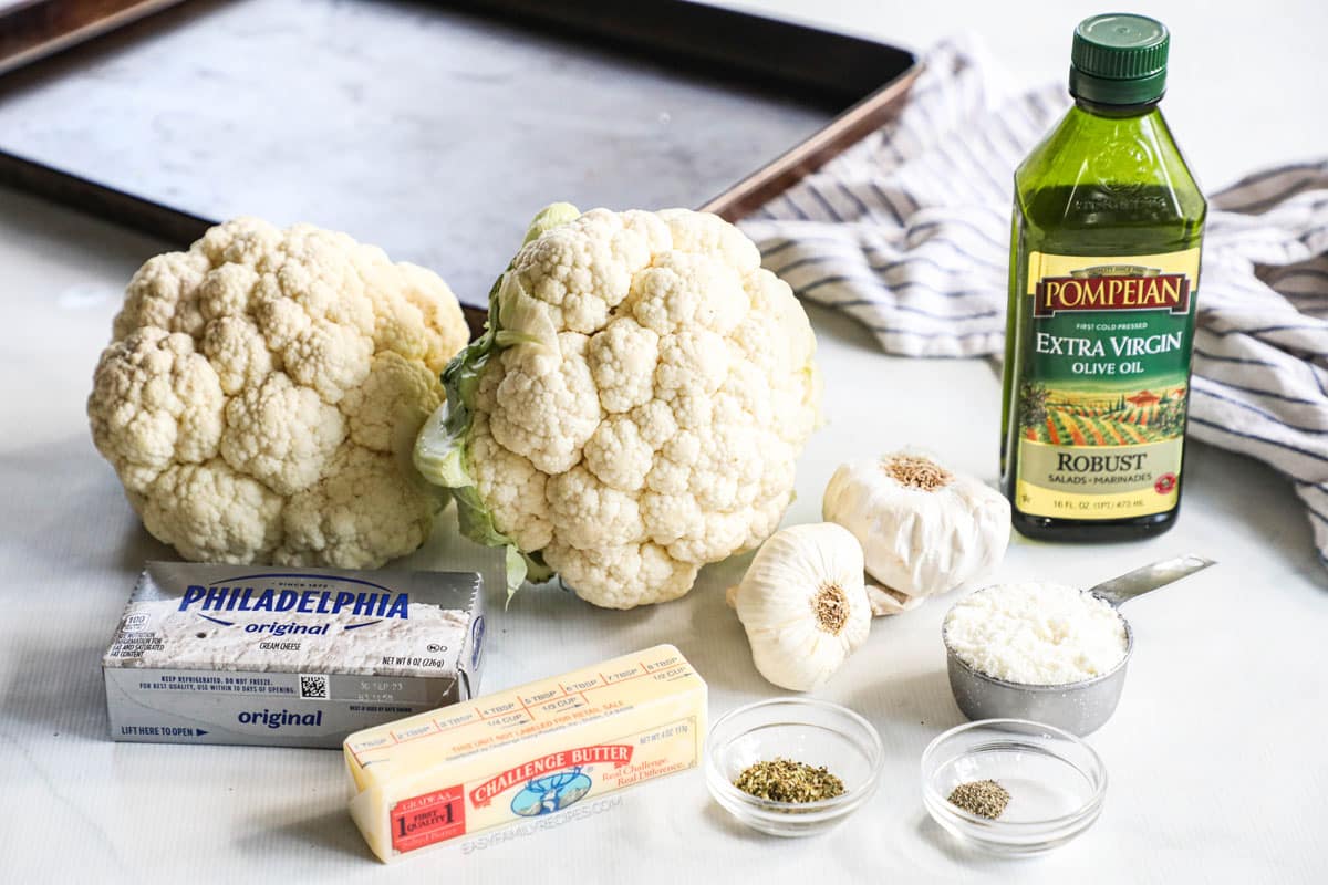 creamy cauliflower mash ingredients.