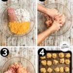 Process photos for How to make cheddar bay sausage balls.