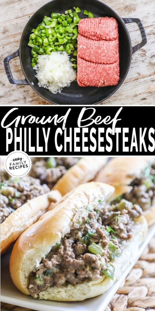 Easy Philly Cheesesteak (with Ground Beef) · Easy Family Recipes