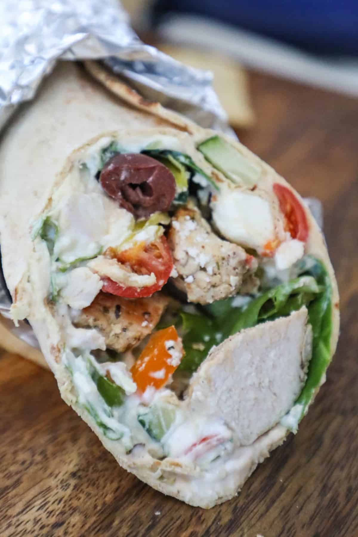 image of greek turkey wrap