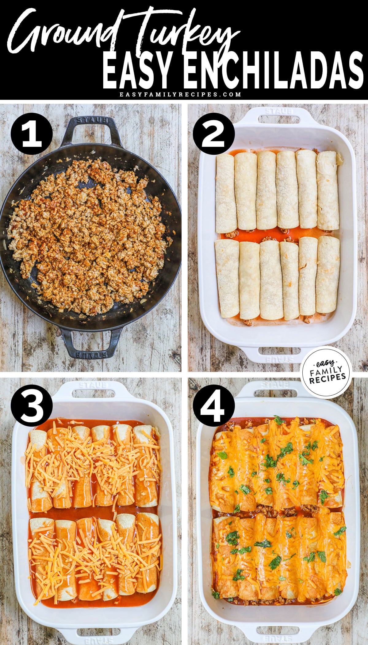 Easy Ground Turkey Enchiladas · Easy Family Recipes