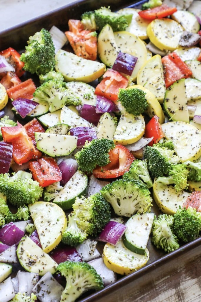 Mix veggies on a pan