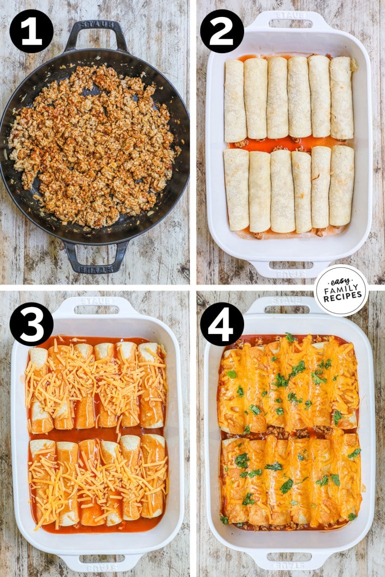 Easy Ground Turkey Enchiladas · Easy Family Recipes